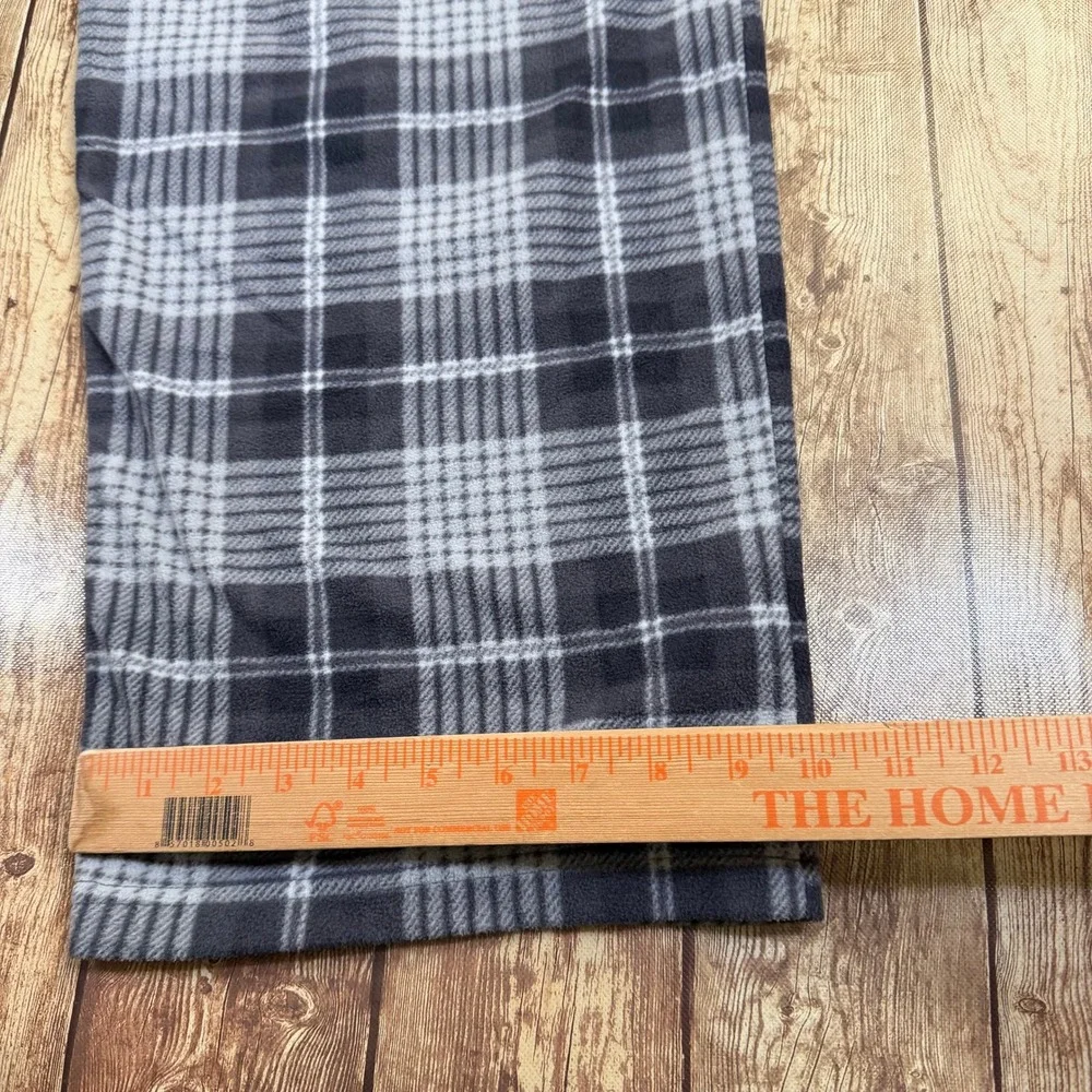 Faded Glory Originals Pajama Pants Mens Extra Large Gray Plaid Fleece Lounge